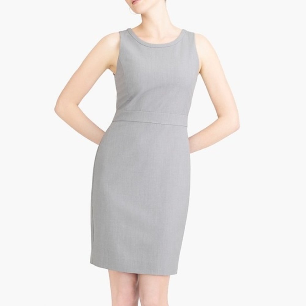 J. Crew Sleeveless Sheath Dress in Light Gray